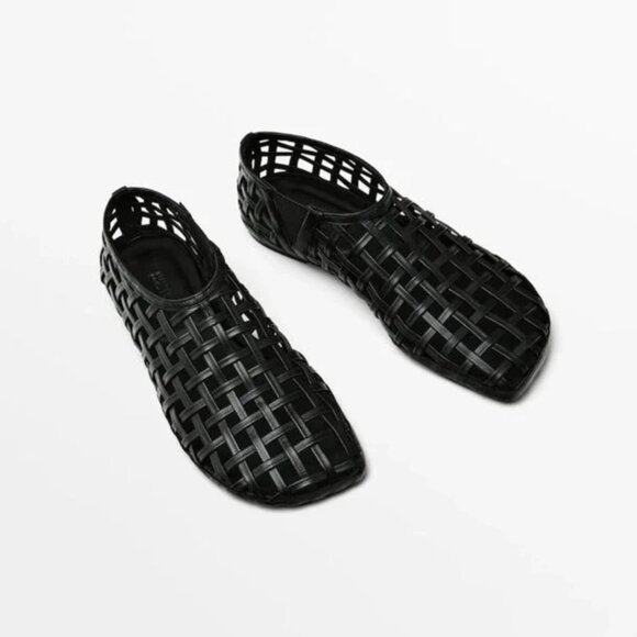 Massimo Dutti Shoes - Massimo Dutti Laced Leather Flats, size 7